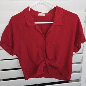Aritzia Button Down Cropped Top